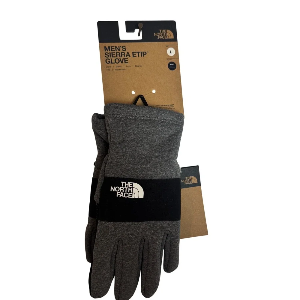 The North Face Mens Large Sierra Etip Gloves Grey Heather Touchscreen NF0A7RJ7‎